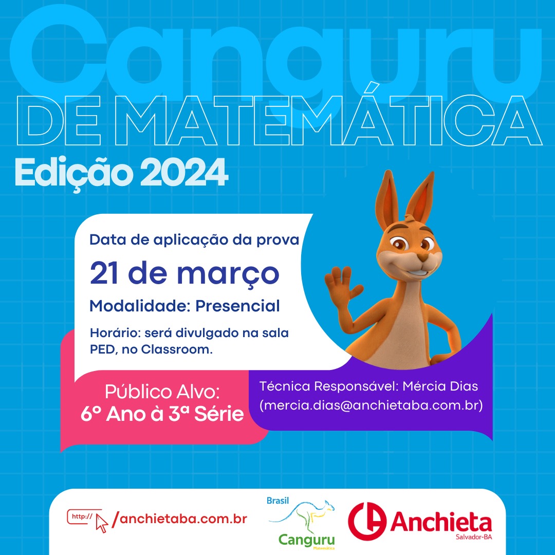Canguru de Matemática 2024 – 6º Ano à 3ª Série (Pituba)
